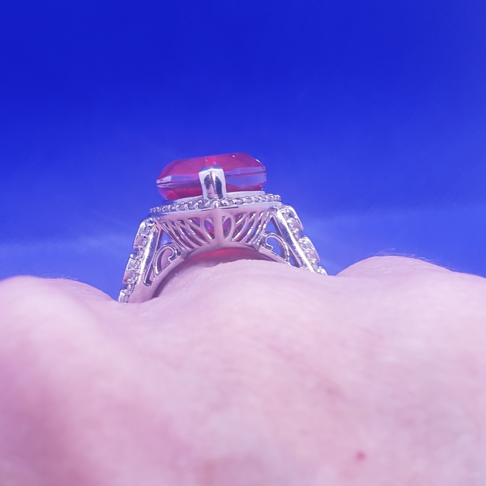 SOLD To  C! Rare Unique Volcanic Quartz  Ring in Platinum Over Sterling S - Picture 16 of 17